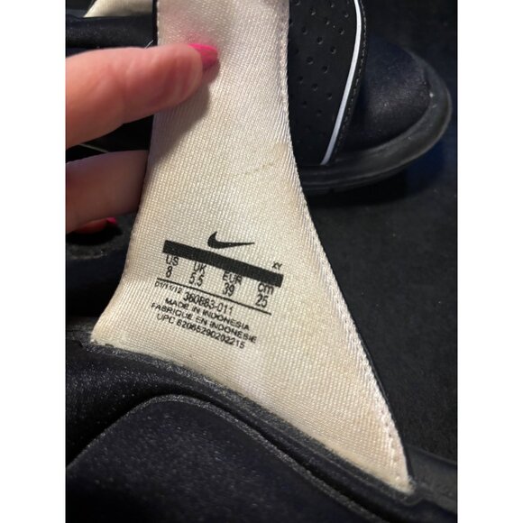 Nike Comfort Footbed Slide Sandals Womens Size 8 Black White - Picture 4 of 5